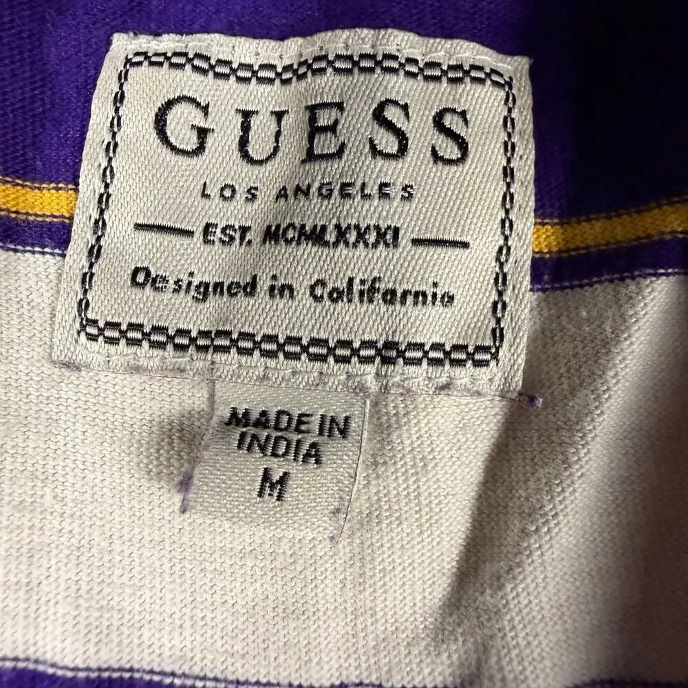 Vintage Guess  purple, white, and Gold Tee Size M - Picture 3 of 7
